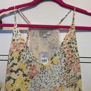 Floral Spaghetti strap shirt with liner.